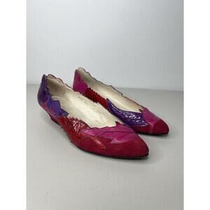 Vintage Paradox by Zalo Purple Pink Leather Suede Pumps Shoes 80’s Size 6.5